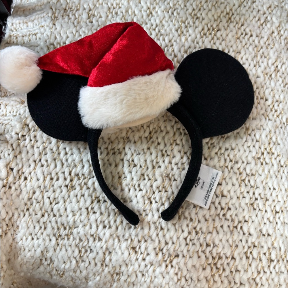 Walt Disney Mickey Mouse Ears with Santa Hat - Picture 2 of 12